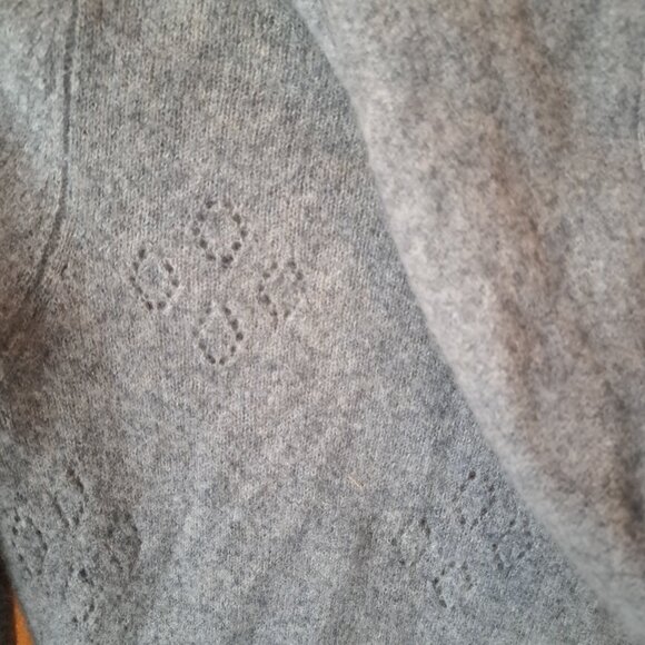 100% Cashmere Sweater Grey with Hood Size M - Picture 3 of 7